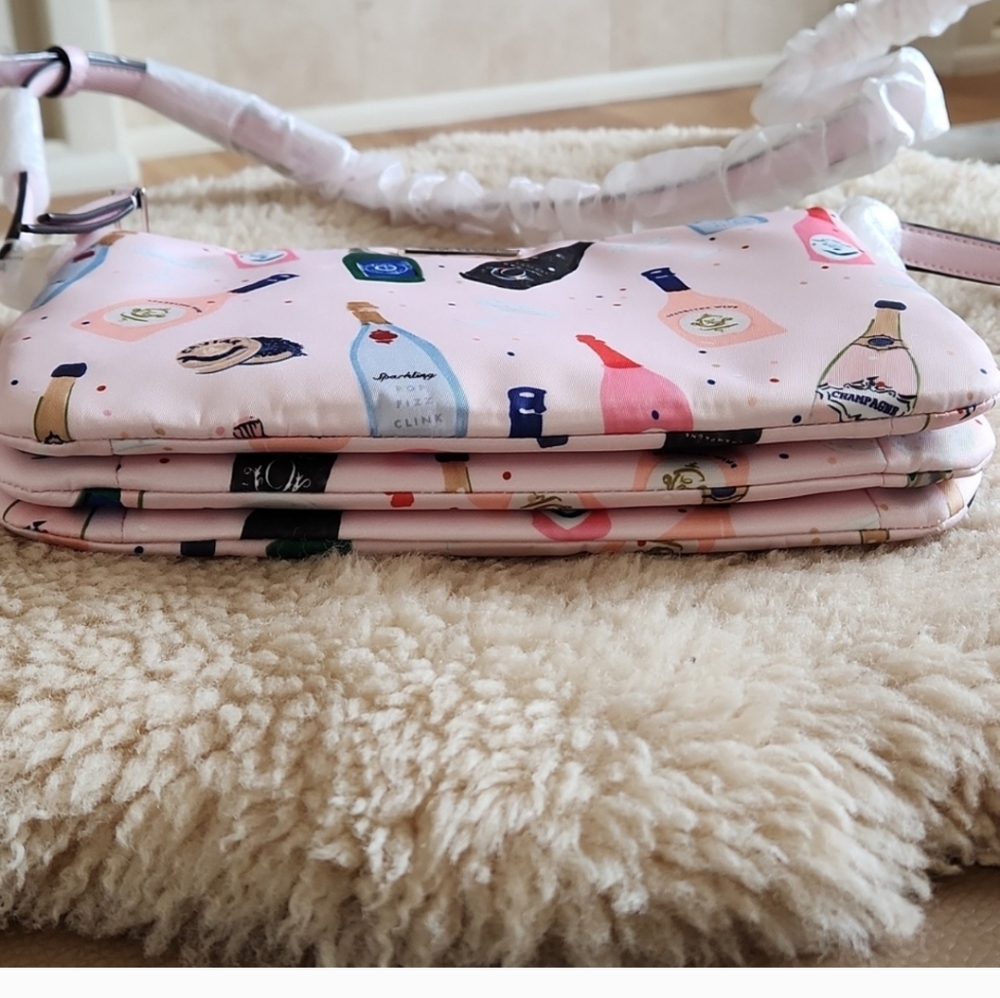 NWT Kate Spate Triple Gusset Pink Dawn Champagne Crossbody 🍾 - Picture 8 of 8